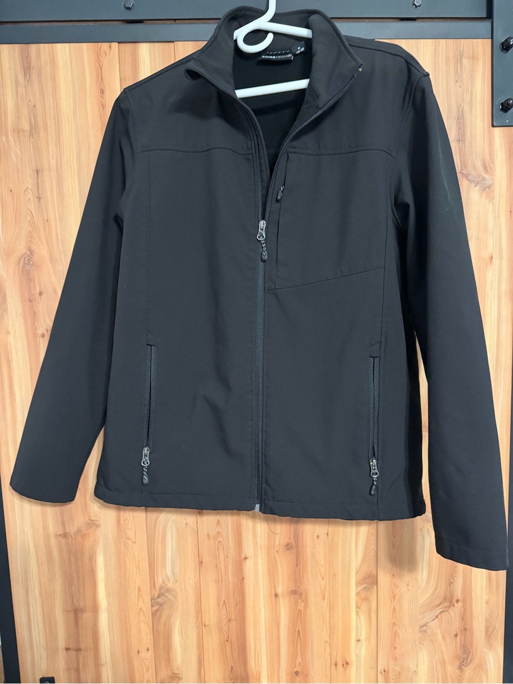 Swiss Tech Swiss Tech Black Jacket with Subtle Red Logo Accent